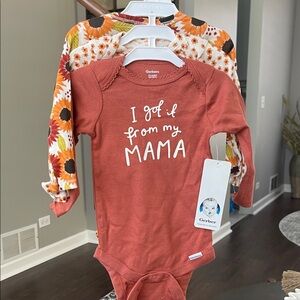 Gerber Rust and Floral Kids Bodysuit Set
